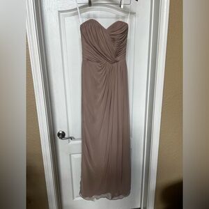 Dessy Collection Strapless Taupe Dress